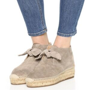 Rag and Bone Gena Women's Suede Espadrille Ankle Boots - Taupe- size 37